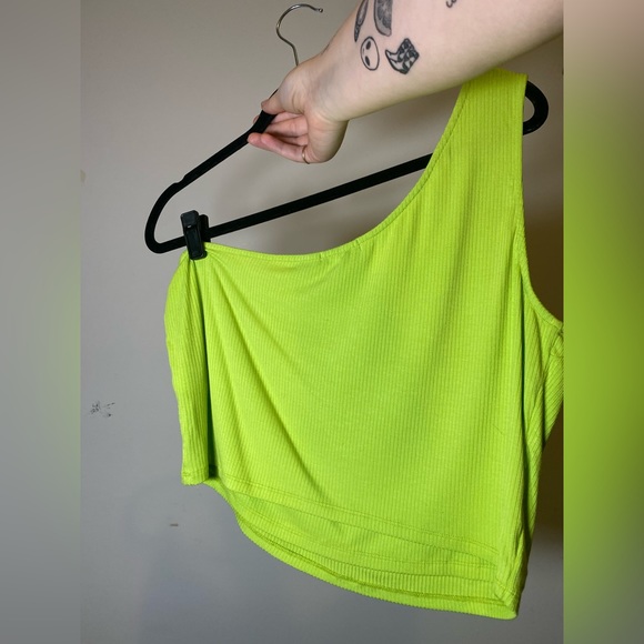 COPY - BP Lime Green Ribbed One Shoulder Tank - Picture 7 of 12